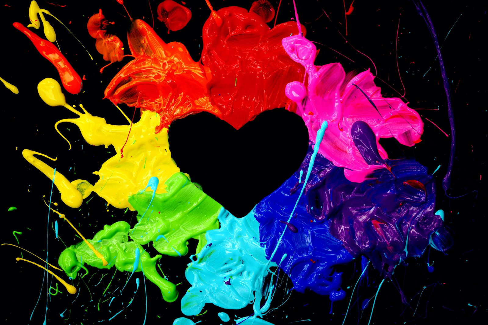 Heart paint splatter